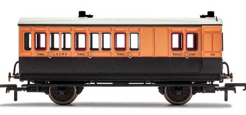 Hornby R Lswr Wheel Coach Brake Rd Class Fitted Maglights